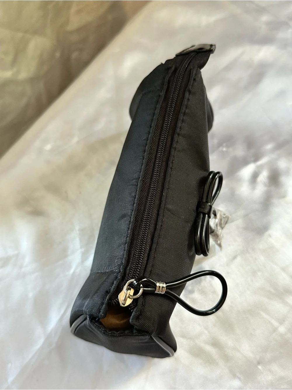 Dior Black Cosmetic Pouch with Bow Accent